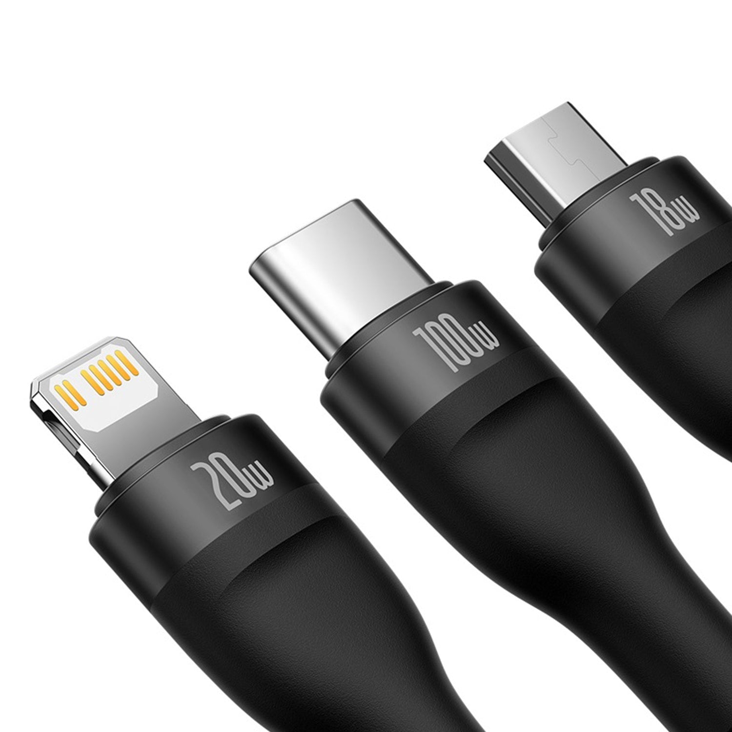 Baseus Flash Series ? 100W One-for-three Fast Charging Cable Type-C to M+L+C black
