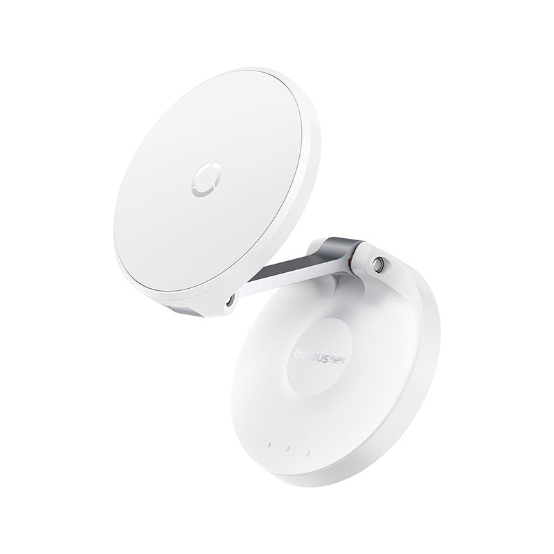 Baseus MagPro Magnetic Foldable Phone Mount moon white on white background