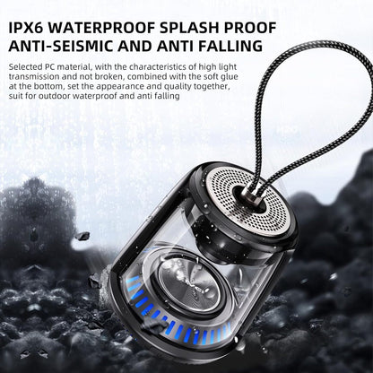 Waterproof device with text highlighting features like IPX6, splash proof, anti-seismic, and anti-falling.