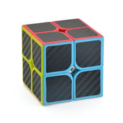 Rubik's Cube with carbon fiber pattern on a white background