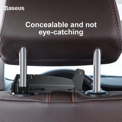 Baseus Backseat Car Phone Holder and Hook with Silicone Protection - Black