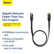 Baseus Gigabit Network cable with specifications on a white background