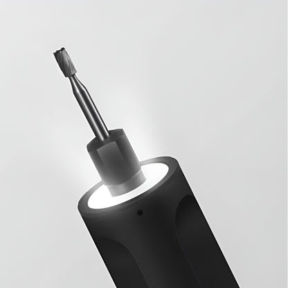 Black electric screwdriver on a light gray background