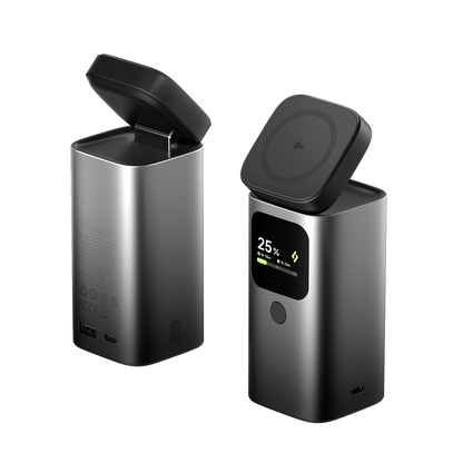 Sharge StandMag 15000 Power Bank (100W USB‑C, Qi2 MagSafe 15W, 15000mAh)