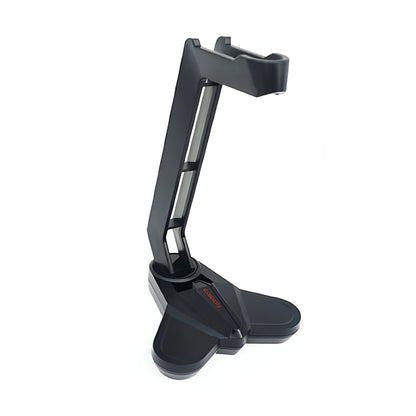 Black adjustable stand on a white background
