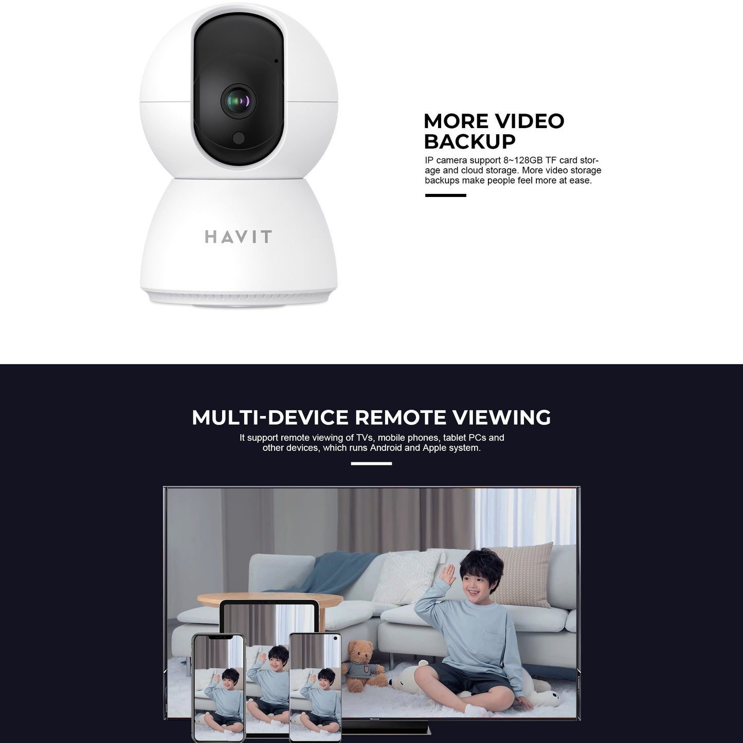 HAVIT IPC20 2MP Smart Pan/Tilt 360 Night Vision IP Camera