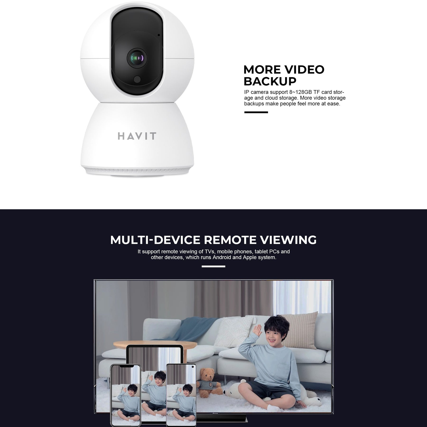 HAVIT IPC20 Smart IP Camera 1080P WiFi Pan Tilt Night Vision