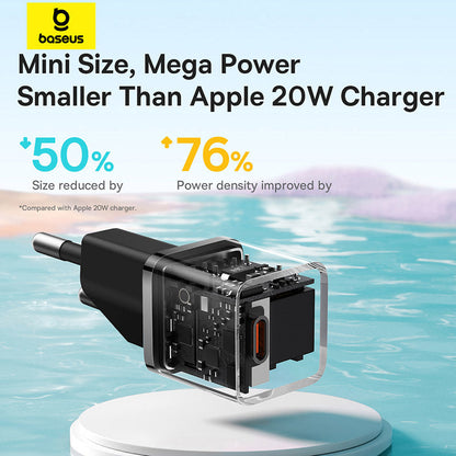 Baseus GaN5 Mini 20W USB-C PD Fast Charger + Type-C Cable