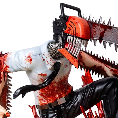 Action figure with a chainsaw for a head on a white background