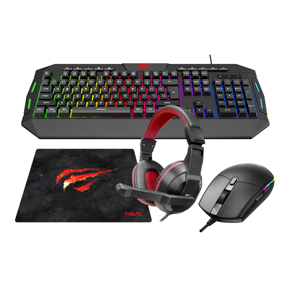 HAVIT KB501CM 4-in-1 RGB Gaming Combo Keyboard Mouse Headset
