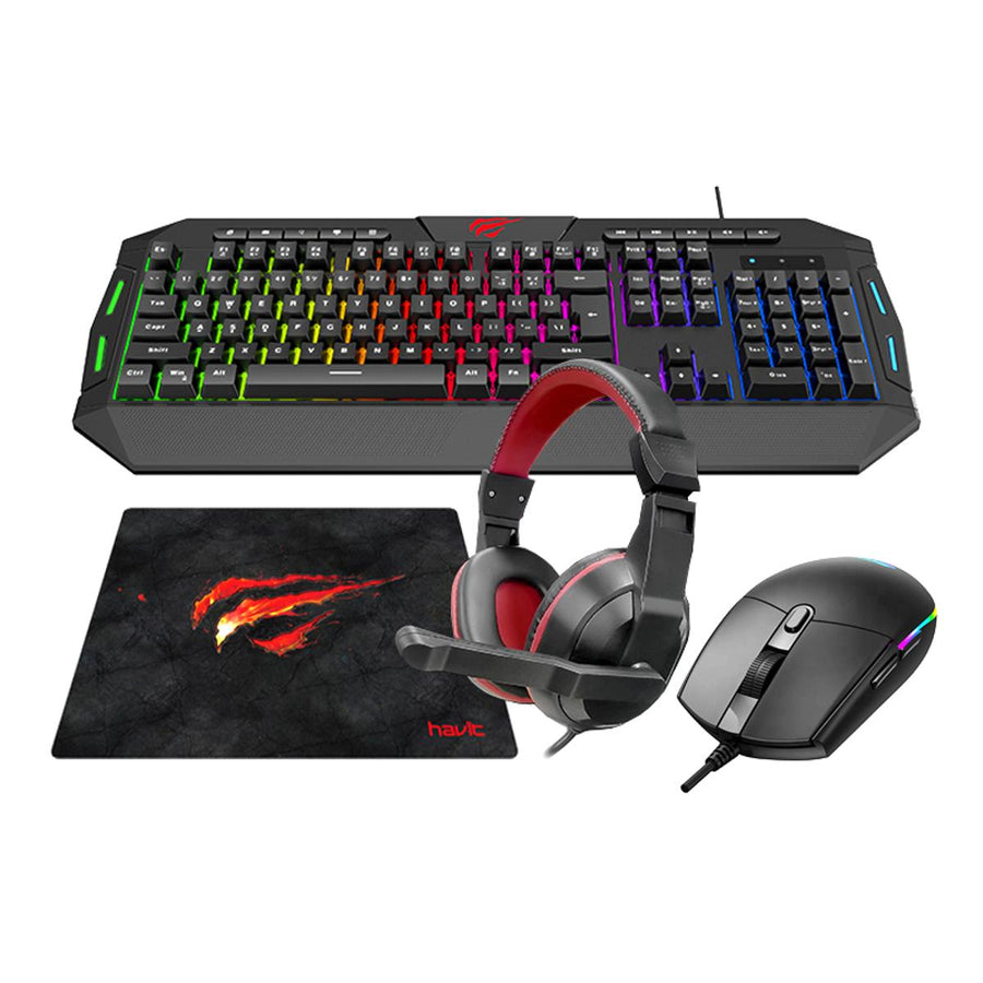HAVIT KB501CM 4-in-1 RGB Gaming Combo Keyboard Mouse Headset