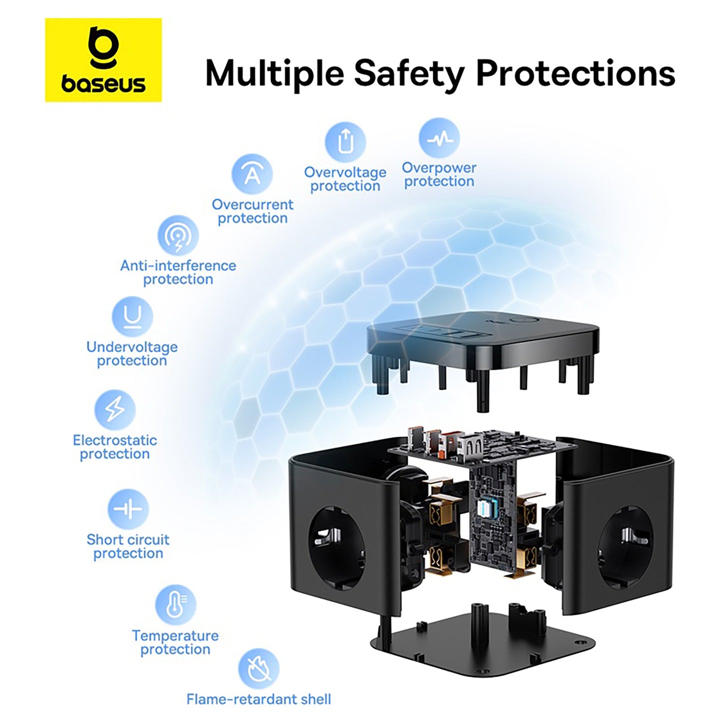 Baseus PowerCombo 30W Cube Power Strip EU - 1.5m