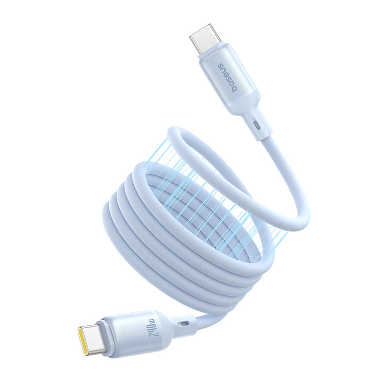PicoGo Magnetic Liquid Silicone Type-C Cable 240W Galaxy Blue on White Background