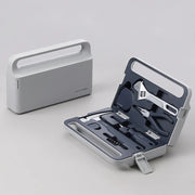 HOTO Household Tool Kit Multipurpose Set Tool kit with open case displaying various tools on a light grey background