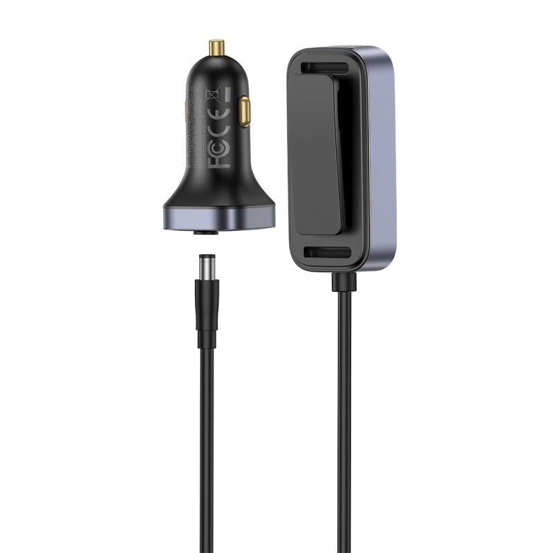 Car charger with adapter on a white background