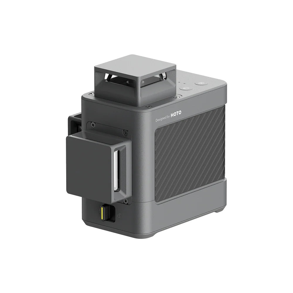 HOTO Laser Level, Gray electronic device with 'Designed by HOTO' branding on a white background