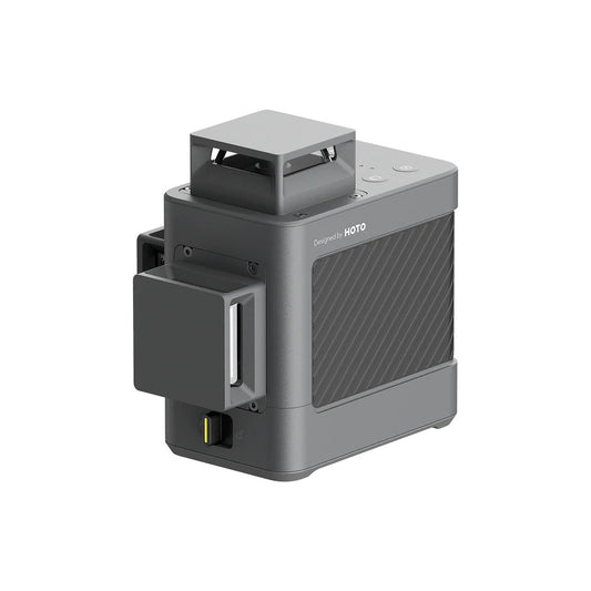 HOTO Laser Level, Gray electronic device with 'Designed by HOTO' branding on a white background