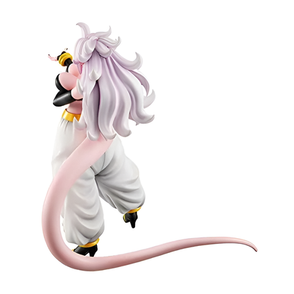 Animated character with long pink hair and a long pink tail on a white background