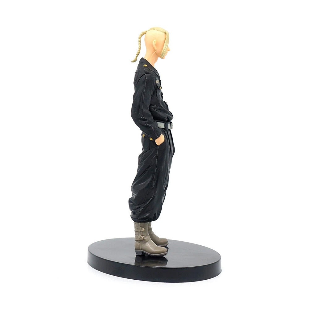 Figurine of a character in a black outfit with a white background