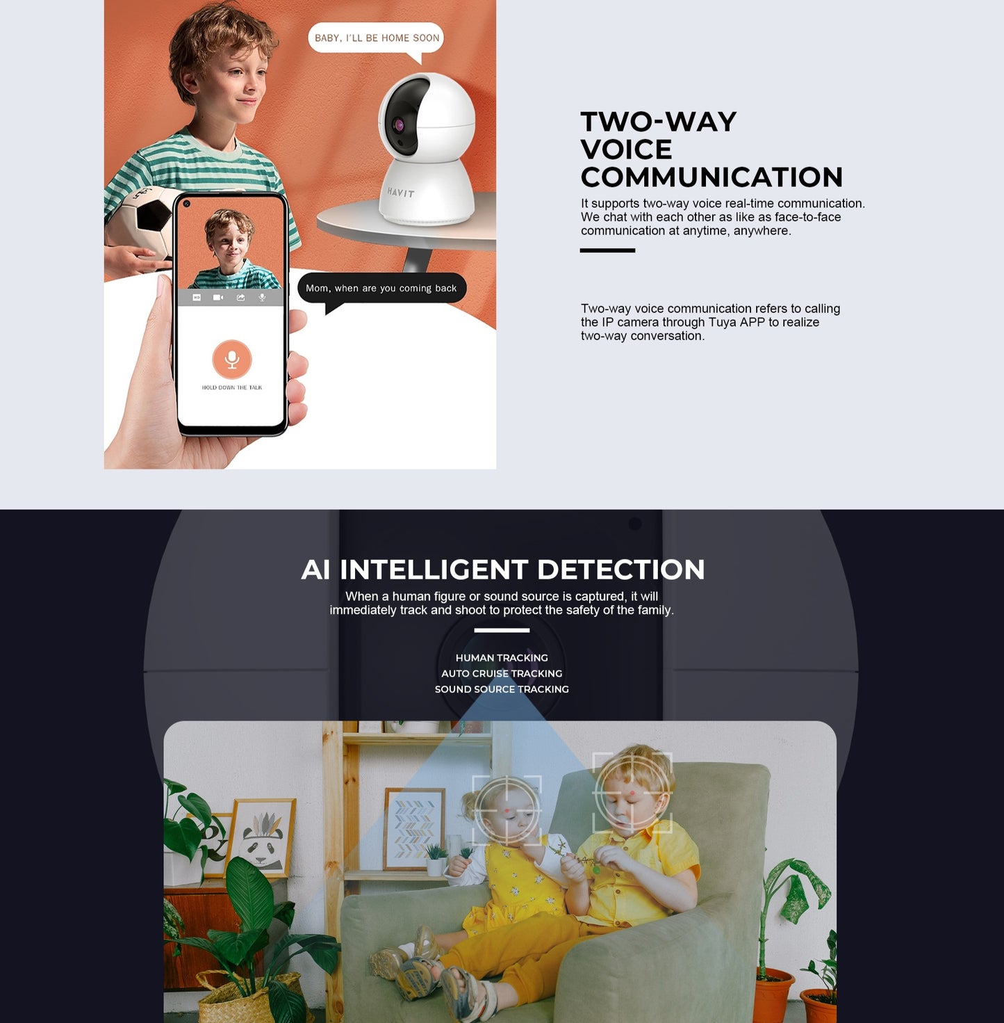 HAVIT IPC20 2MP Smart Pan/Tilt 360 Night Vision IP Camera