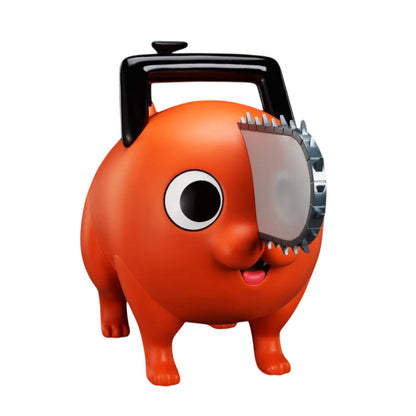 Orange character with a black handle on a white background