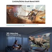 HAVIT PJ218-PRO 1080P Smart Projector WiFi 2000 Lumens Portable