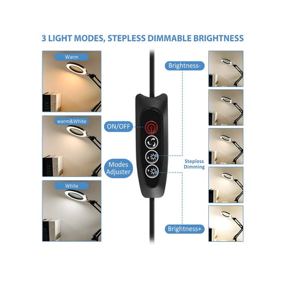Control panel for a lamp with light mode and brightness adjustments on a white background