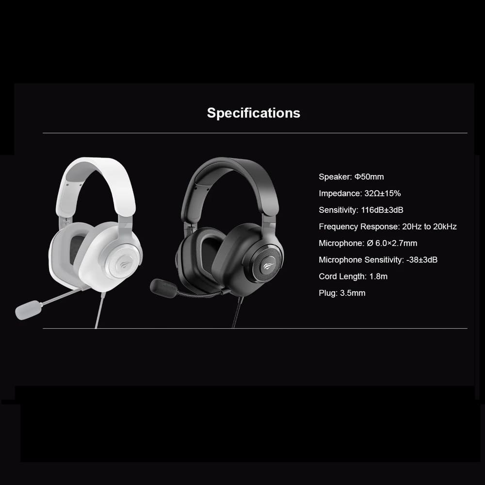 HAVIT H2230D Gaming Headset 50mm Stereo Mic 3.5mm