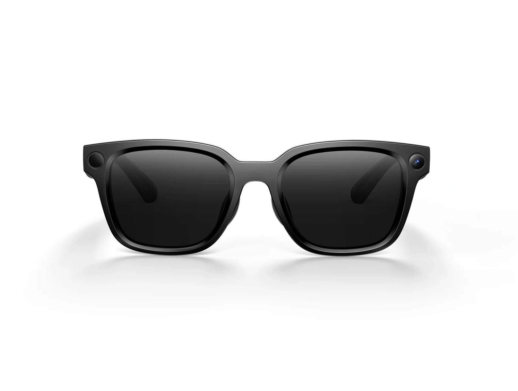 Rokid AI Glasses Style (ChatGPT & Gemini, 12MP POV Camera, Real‑Time Translation) Black sunglasses on a white background