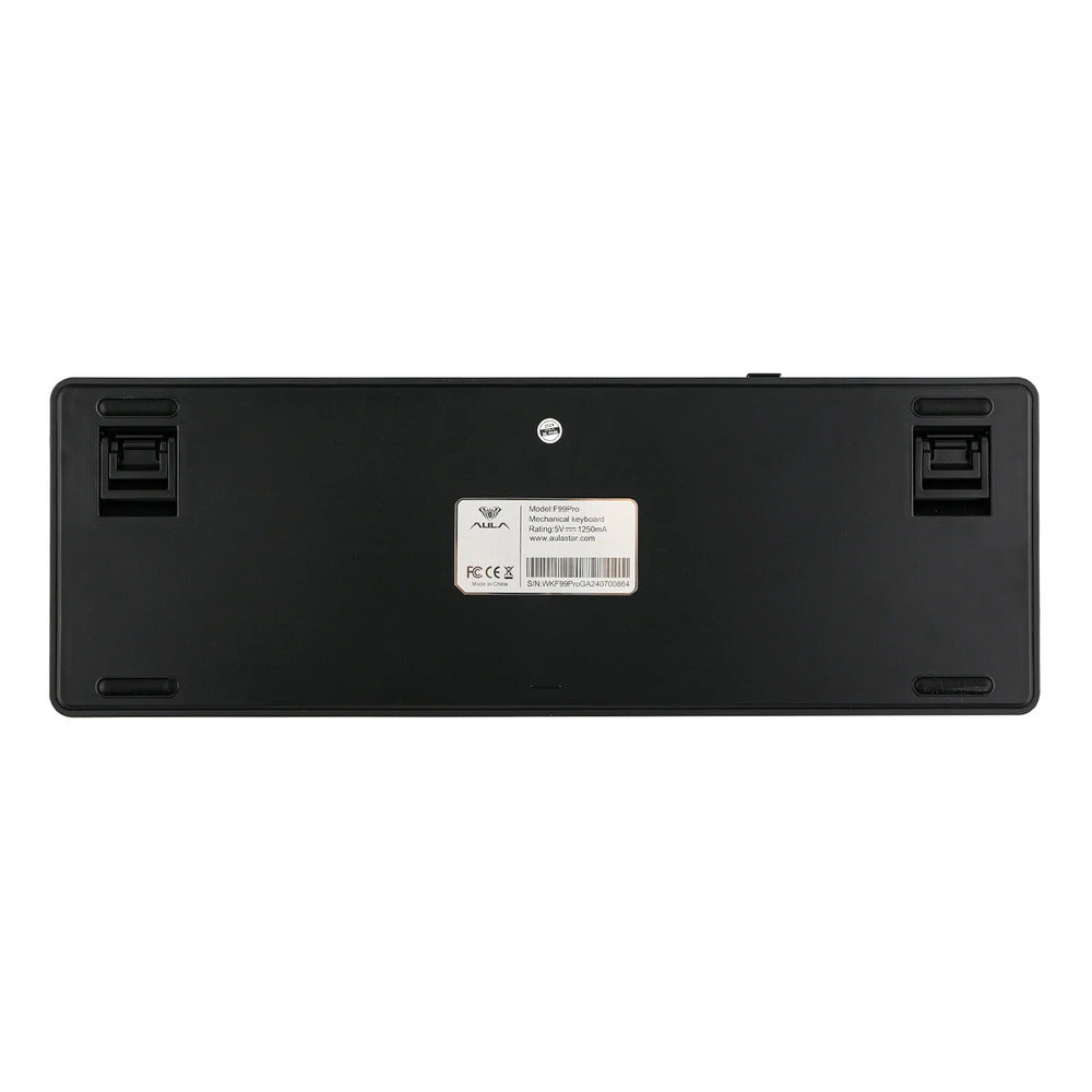 Black electronic device with a label on a white background