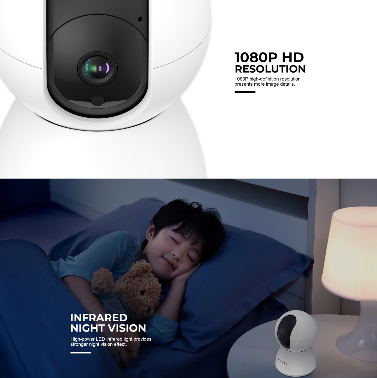 HAVIT IPC20 2MP Smart Pan/Tilt 360 Night Vision IP Camera