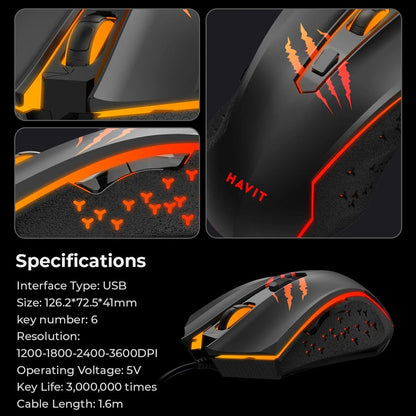 HAVIT MS1027 Wired Gaming Mouse
