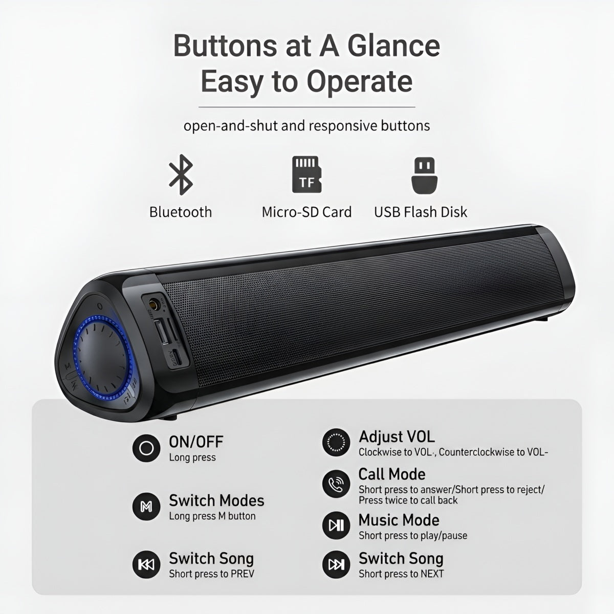 Awei Y333 10W Bluetooth Speaker with Subwoofer (TF & USB Playback, 1800mAh)