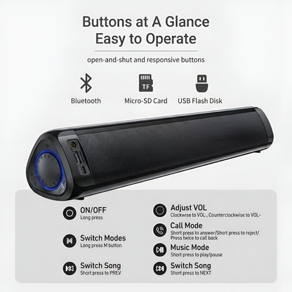 Awei Y333 10W Bluetooth Speaker with Subwoofer (TF & USB Playback, 1800mAh)
