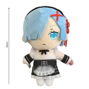 Plush toy with blue hair and white face, standing next to a 20cm height measurement.
