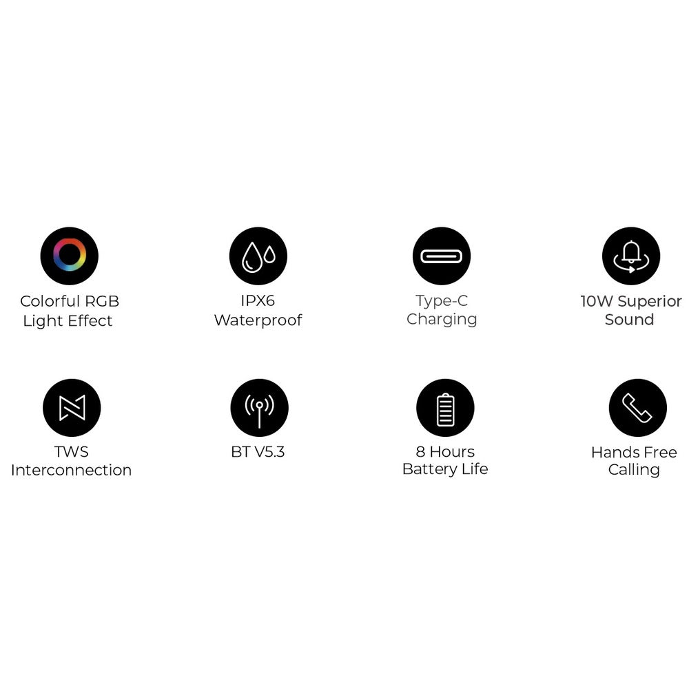 HAVIT SK832BT Wireless RGB Speaker Waterproof Bluetooth 10W