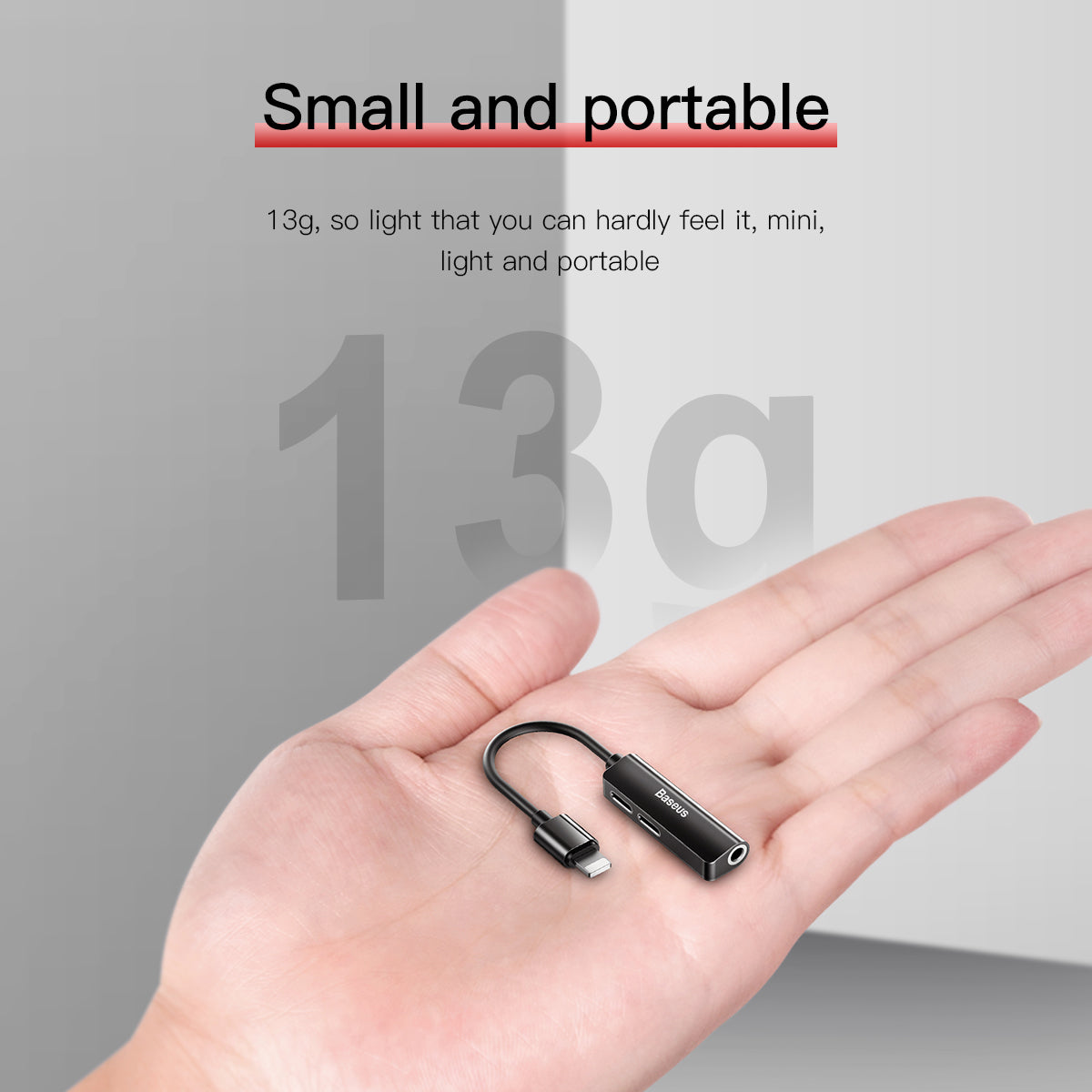 Baseus L52 3 in 1 Male iOS to Dual iOS and 3.5mm Female Audio Adapter Black