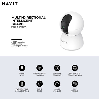 HAVIT IPC20 2MP Smart Pan/Tilt 360 Night Vision IP Camera