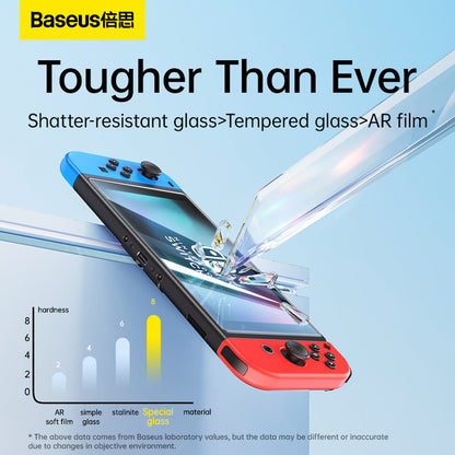 Baseus Crystal Series HD Tempered Glass Screen Protector for Nintendo Switch OLED 2021, Clear (Pack of 2, with 2 Cleaning Kits and Installation Tool)