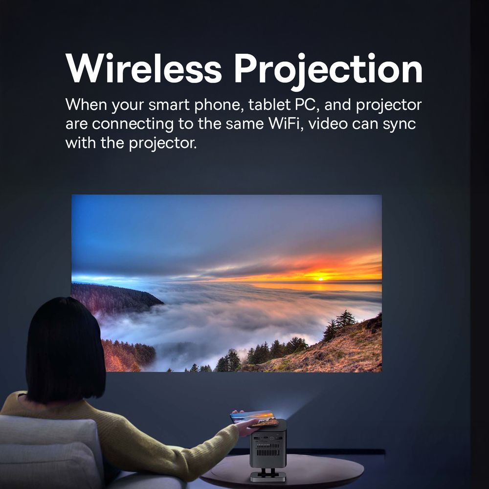 HAVIT PJ218-PRO 1080P Smart Projector WiFi 2000 Lumens Portable