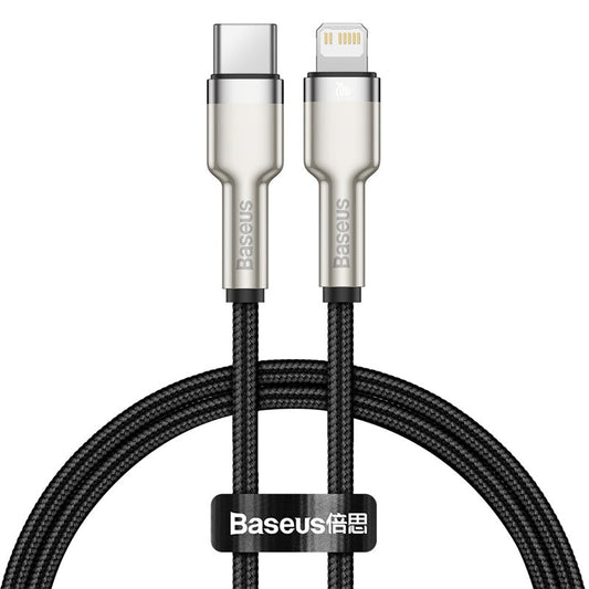 Baseus Cafule Series Metal Data Cable Type-C to iP PD 20W 0.25m On White Background