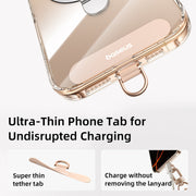 Phone case with ultra-thin phone tab and lanyard, featuring baseus branding.
