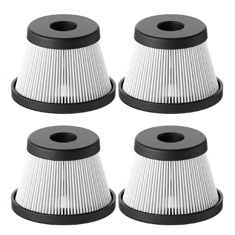 HOTO Compressed Air Capsule HEPA Filter Replacement Pack (4 Pack) Four air filters with black and white design on a white background