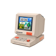 Divoom MiniToo Retro Pixel Bluetooth Speaker (1.77" Screen, 5W, App Control) Retro-style electronic device with screen displaying pixel art and text, branded 'Minifac'.