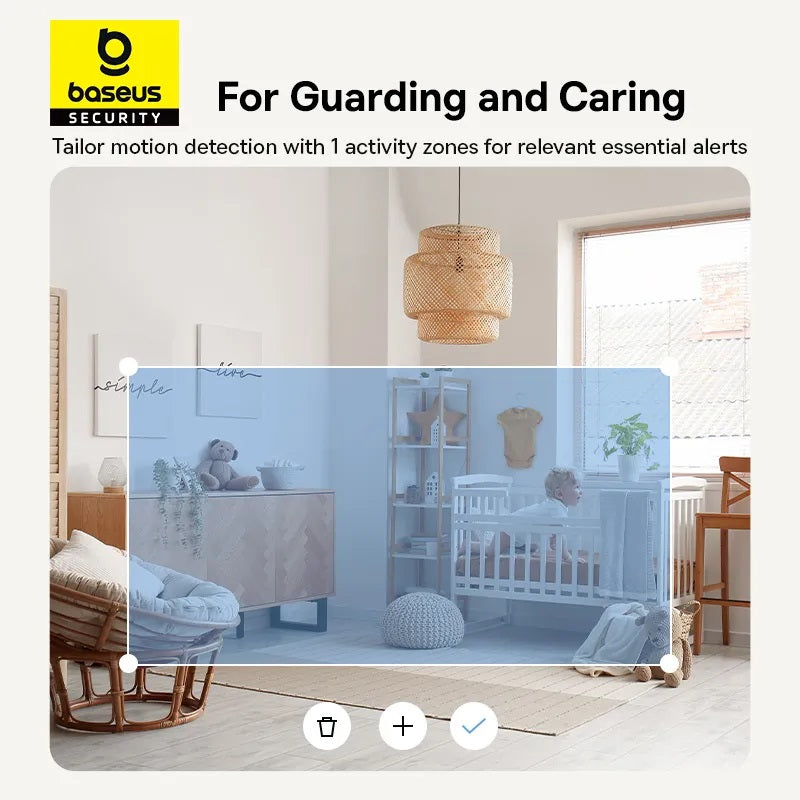 Baseus P1 Pro Indoor Camera 3K AI Pan Tilt Baby Monitor Cam