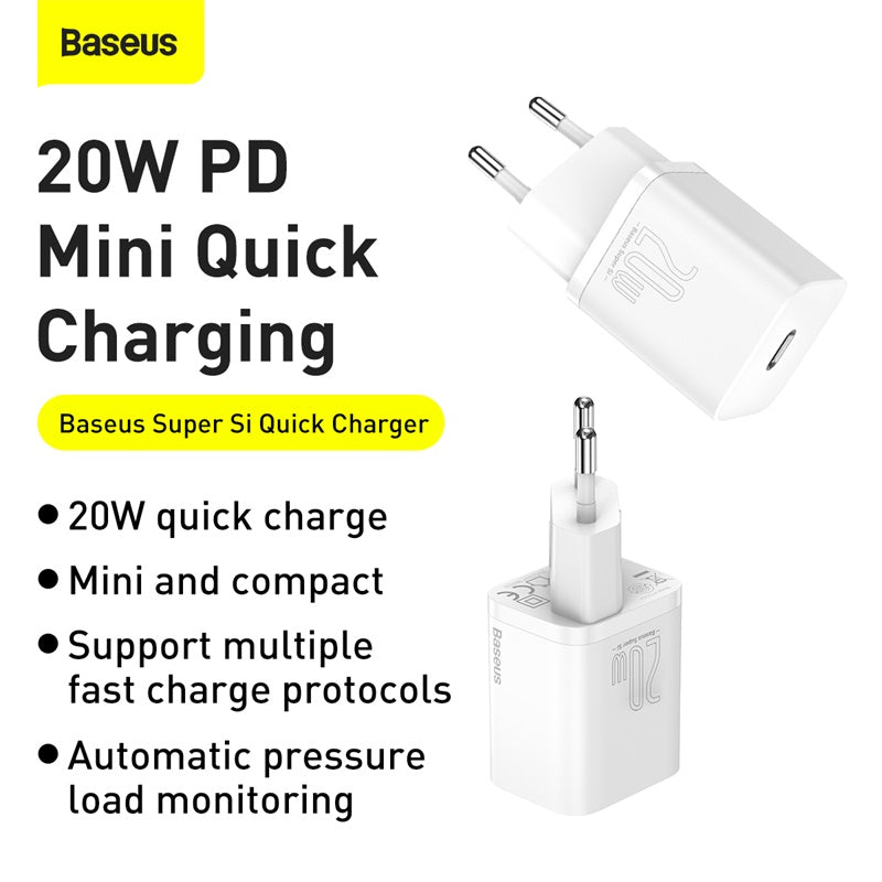 Baseus Super Si Quick Charger 1C 20W EU White