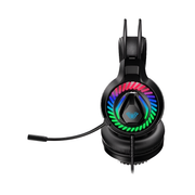 Gaming headset with RGB lighting on a white background