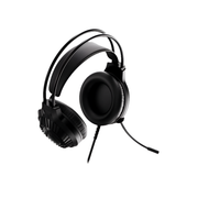 Black gaming headset with microphone on a white background Aula S605 Wired RBG Gaming Headset