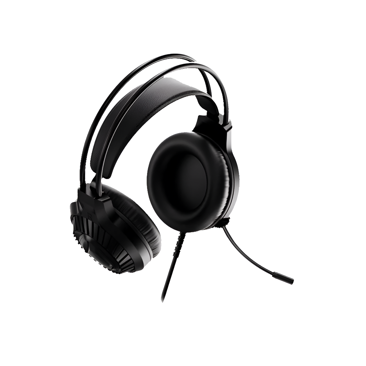 Black gaming headset with microphone on a white background Aula S605 Wired RBG Gaming Headset