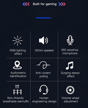 Product features with icons and text on a dark background